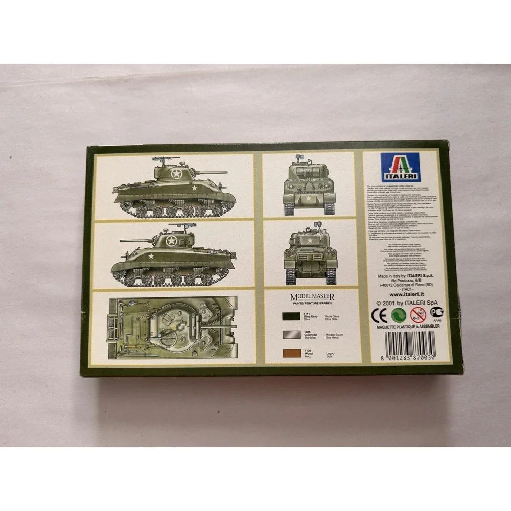 Italeri 7003 M4 Sherman Tank 1:72 Scale Military Model Kit Open Box Complete
